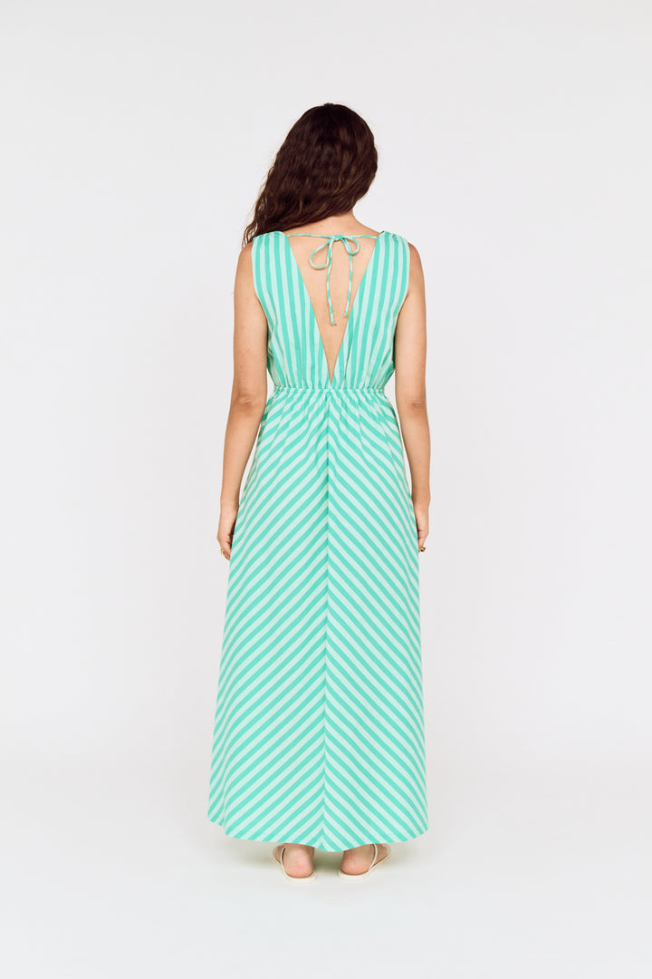 Azzurra Deep Plunge Maxi Dress