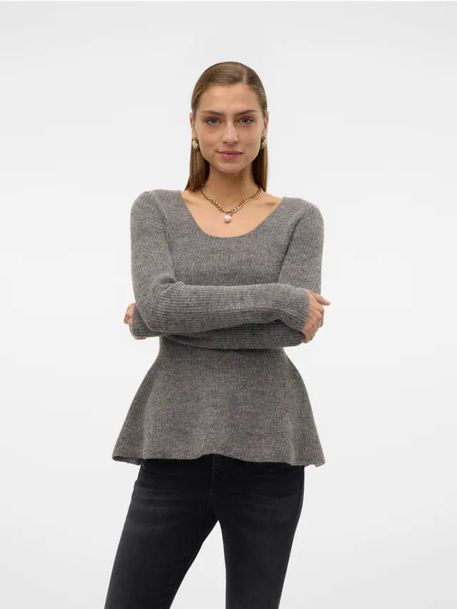 VMDesma LS U-neck peplum