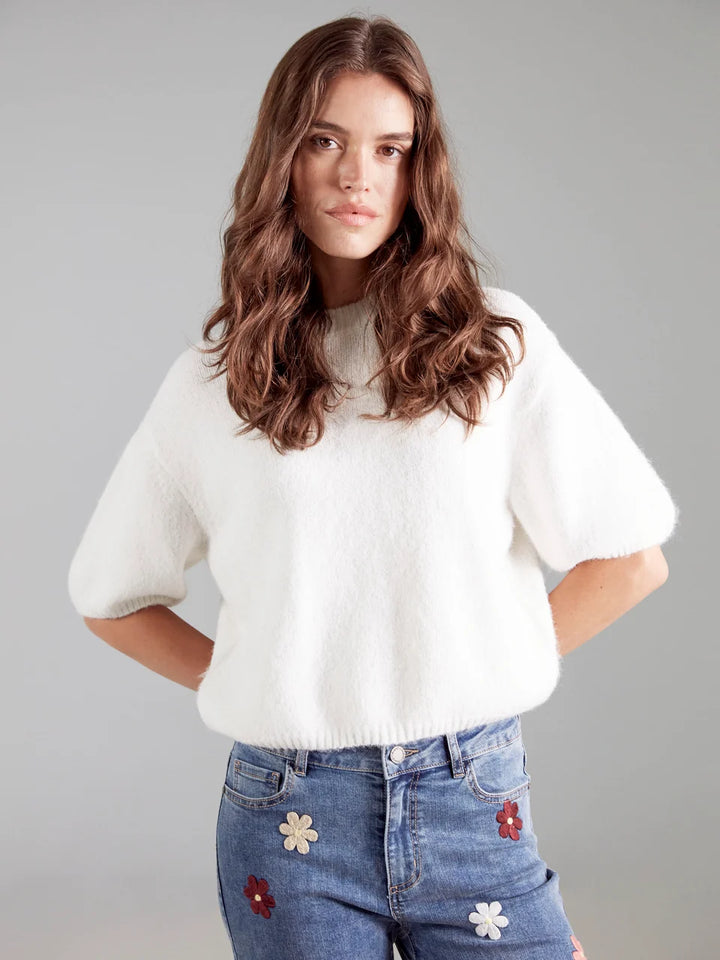 Elbow Sleeve Balloon Shape Sweater