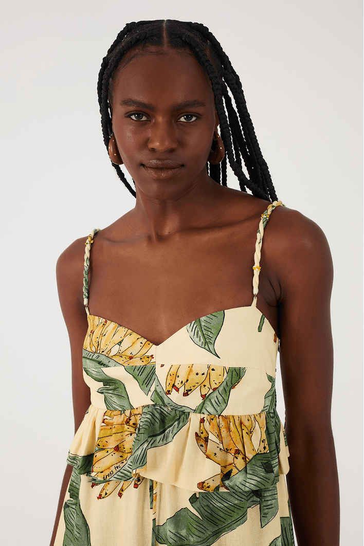 chinese dress ladies Dhyoui Banana of Fruit Pattern Summer Dresses for Women 2025 Casual  Sleeveless Beach Maxi Dress S White at Amazon Women's Clothing store main image 1