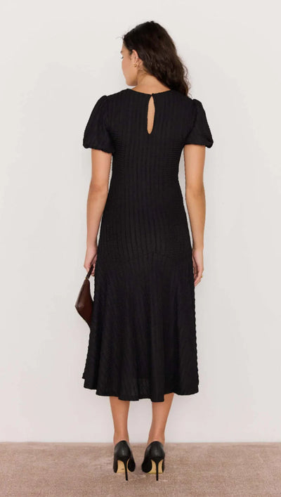 Black Anais Drop Waist Midi Dress