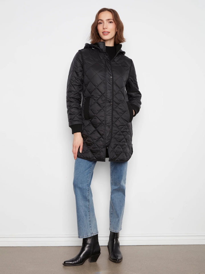 Reversible Puffer With Sweater Rib &amp; Removable Hood