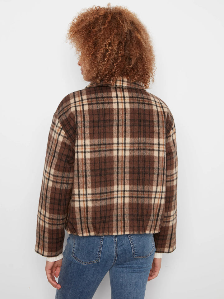 Bomber Jacket with Zipper at front - Chocolate