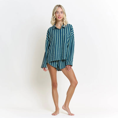 brunch date long sleeve shortie pj set