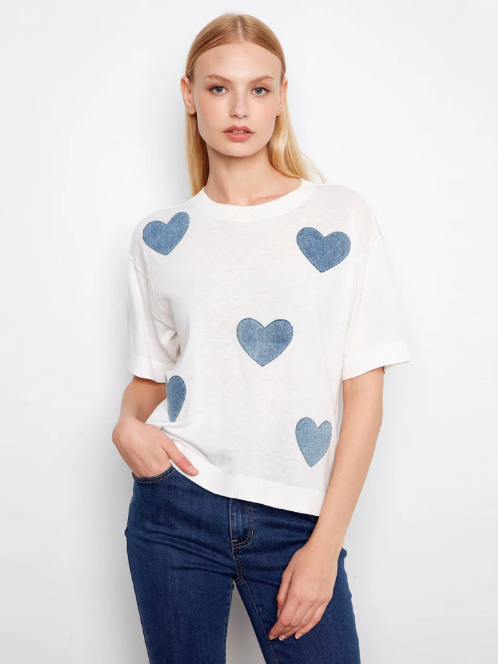 S/S Denim Patch Crew