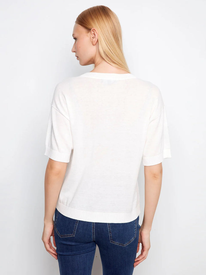 S/S Denim Patch Crew
