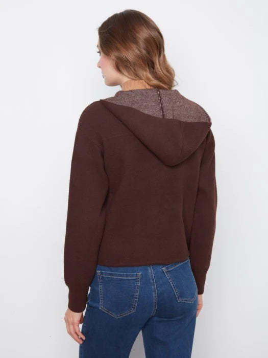 Long Sleeve Zipper Front Hoodie with Patch Pockets
