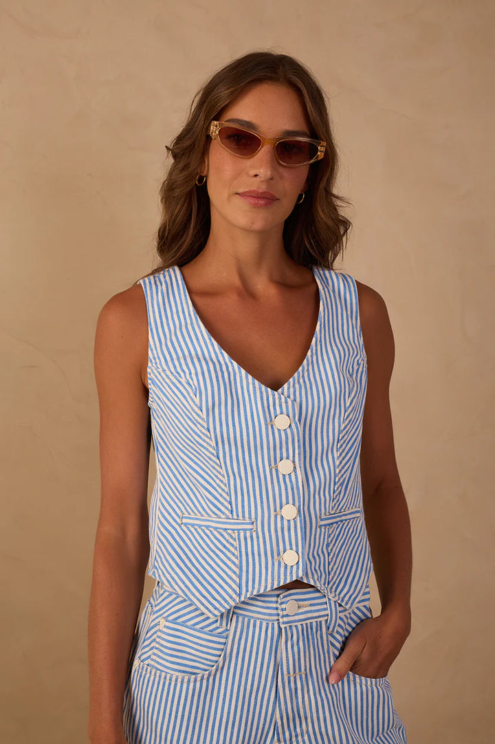 Striped Twill Vest