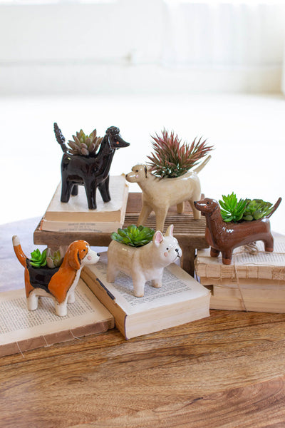 Ceramic Dog Planters