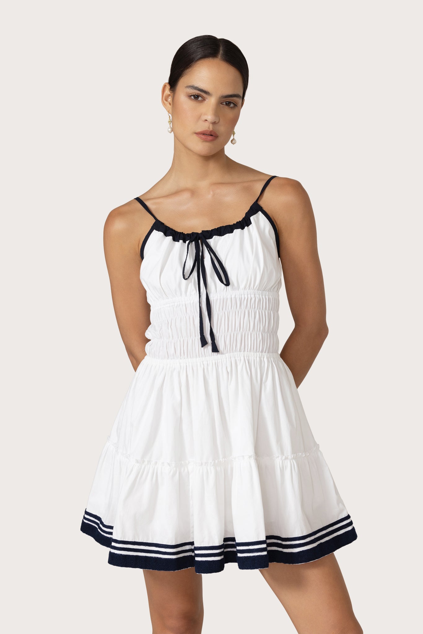 Rosa Embroidered Mini Poplin Dress
