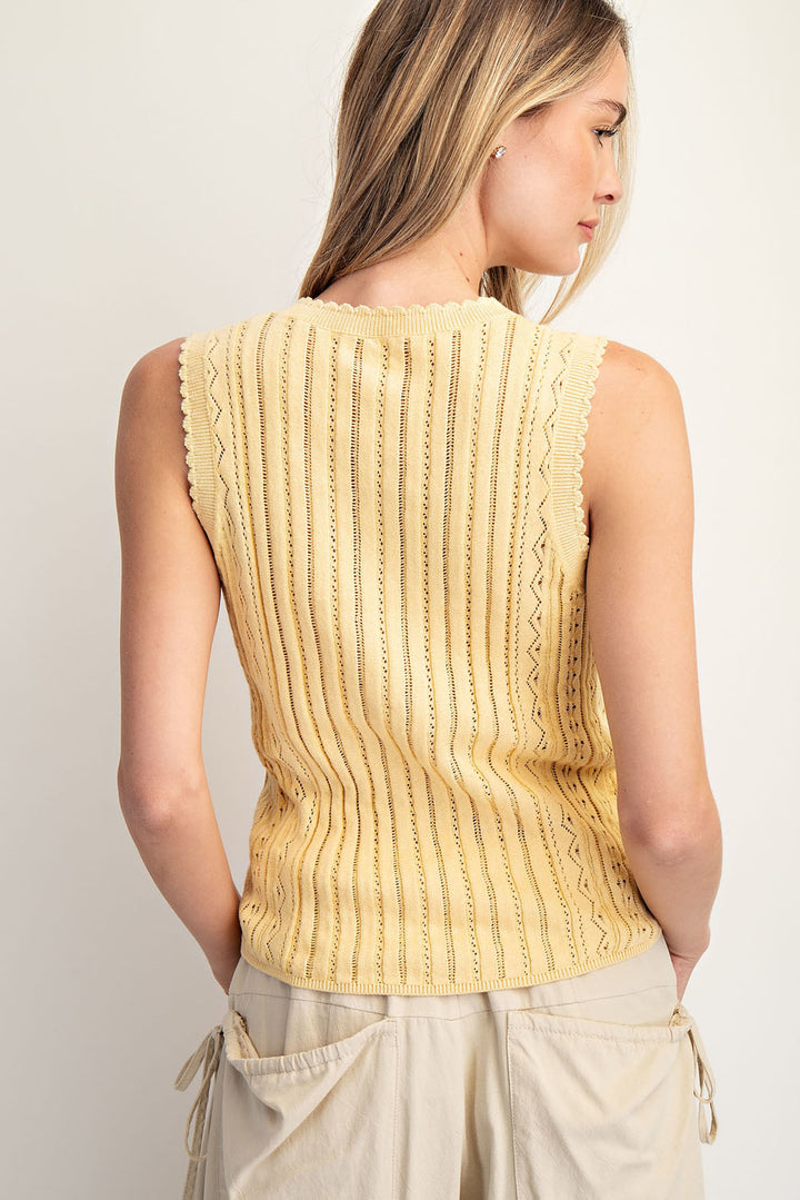 Pointelle Sweater Tank Top