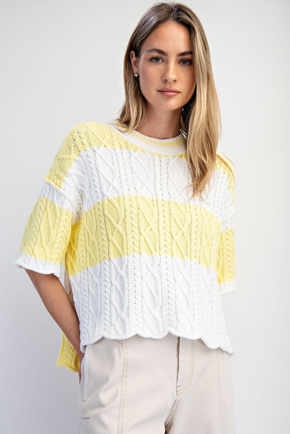 Oversized Wide Stripe Sweater Top