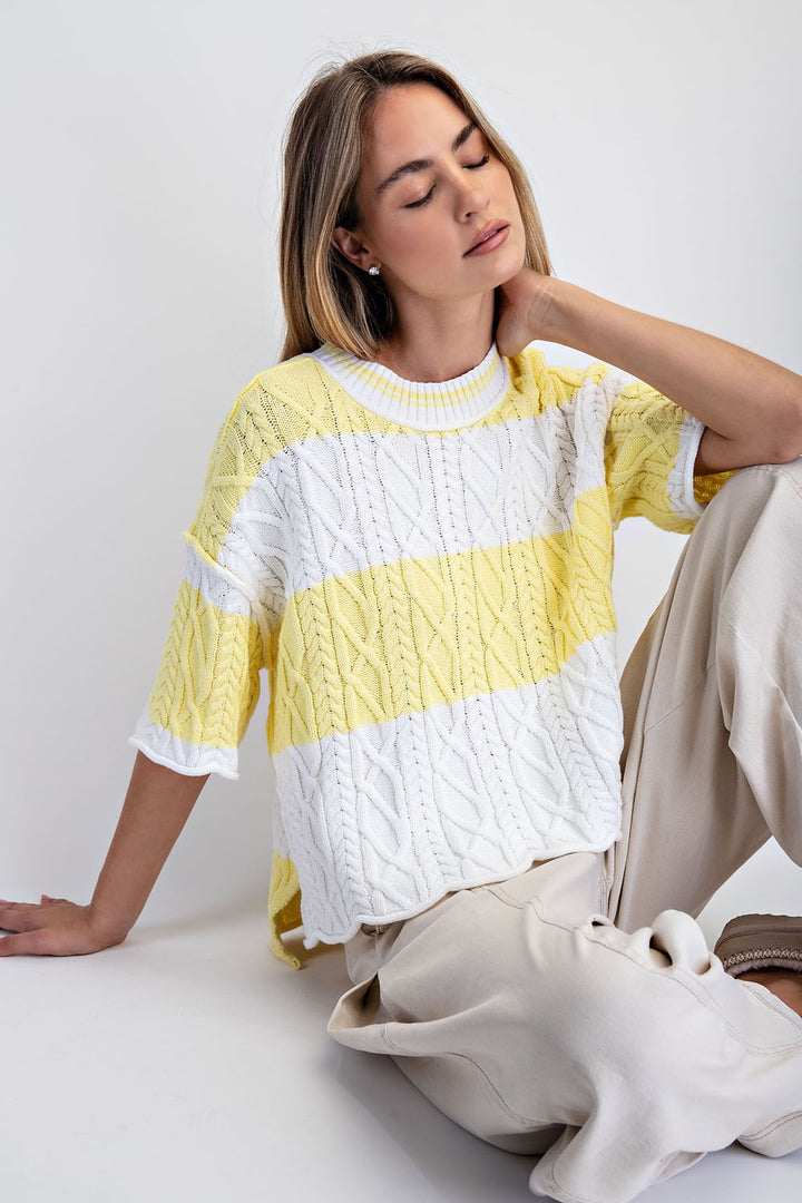 Oversized Wide Stripe Sweater Top