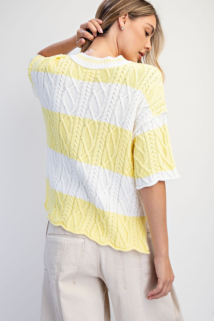 Oversized Wide Stripe Sweater Top