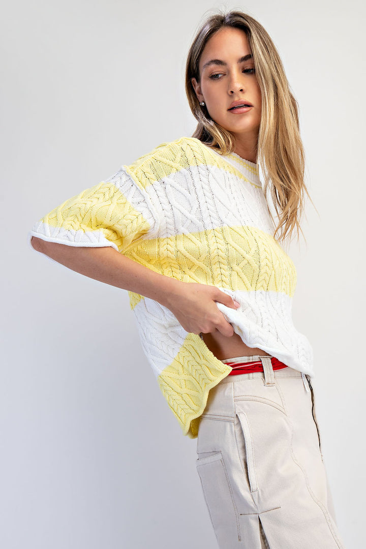 Oversized Wide Stripe Sweater Top