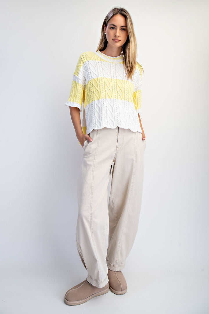 Oversized Wide Stripe Sweater Top
