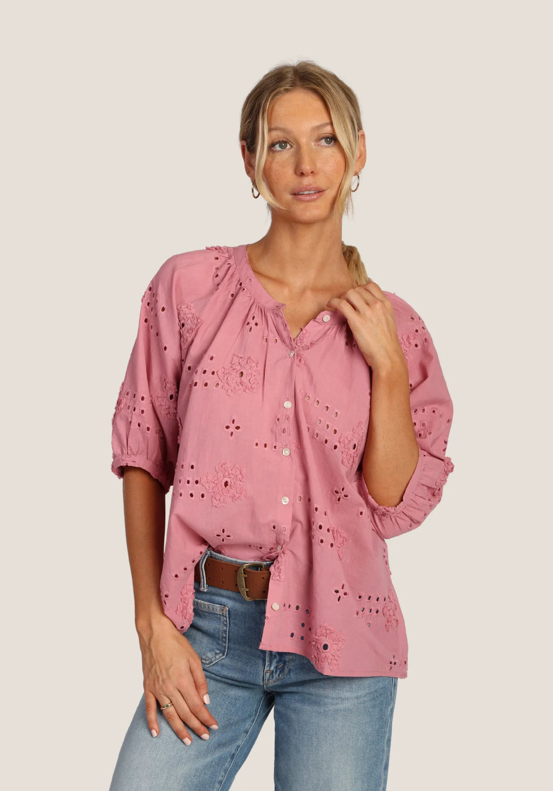 SHAY BUTTON BLOUSE