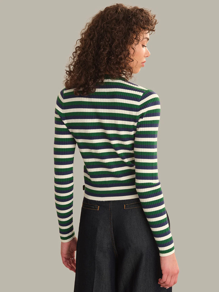 Callum Stripe Rib LS Crewneck