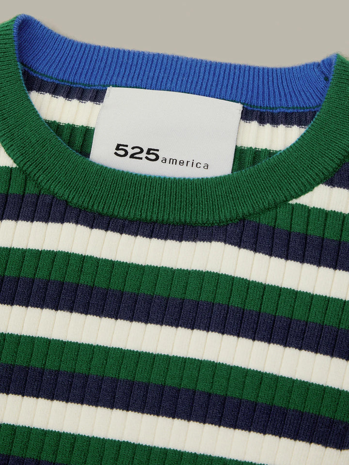 Callum Stripe Rib LS Crewneck