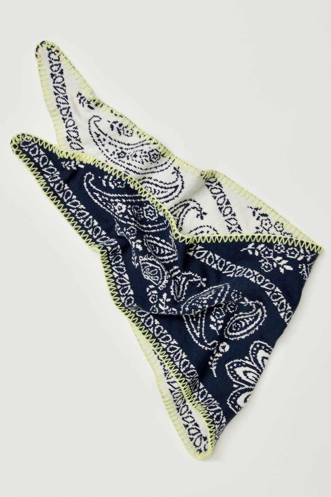 Carmen Knitted Triangle Scarf in Denim Jeans