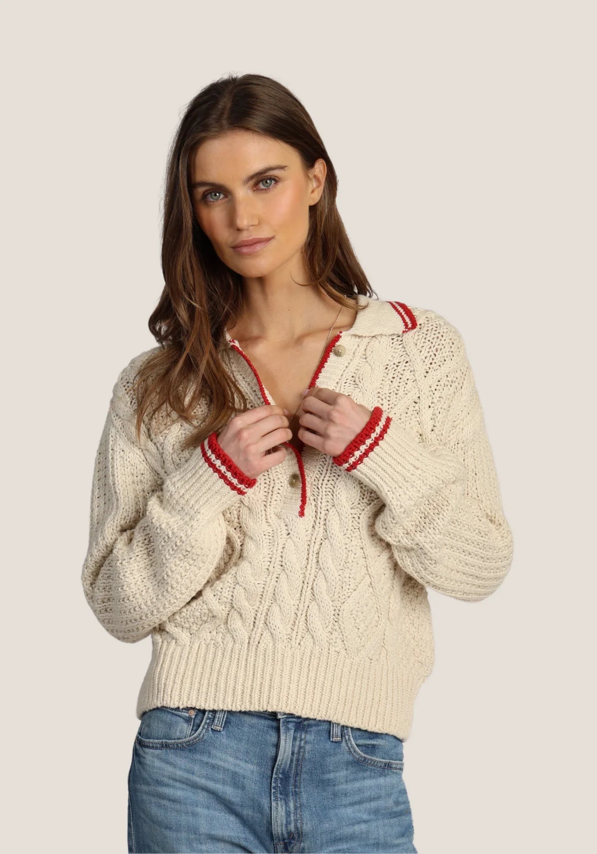 Charlotte Cable Btn Sweater