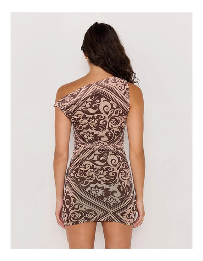 Chocolate Lumi Mesh Mini Dress