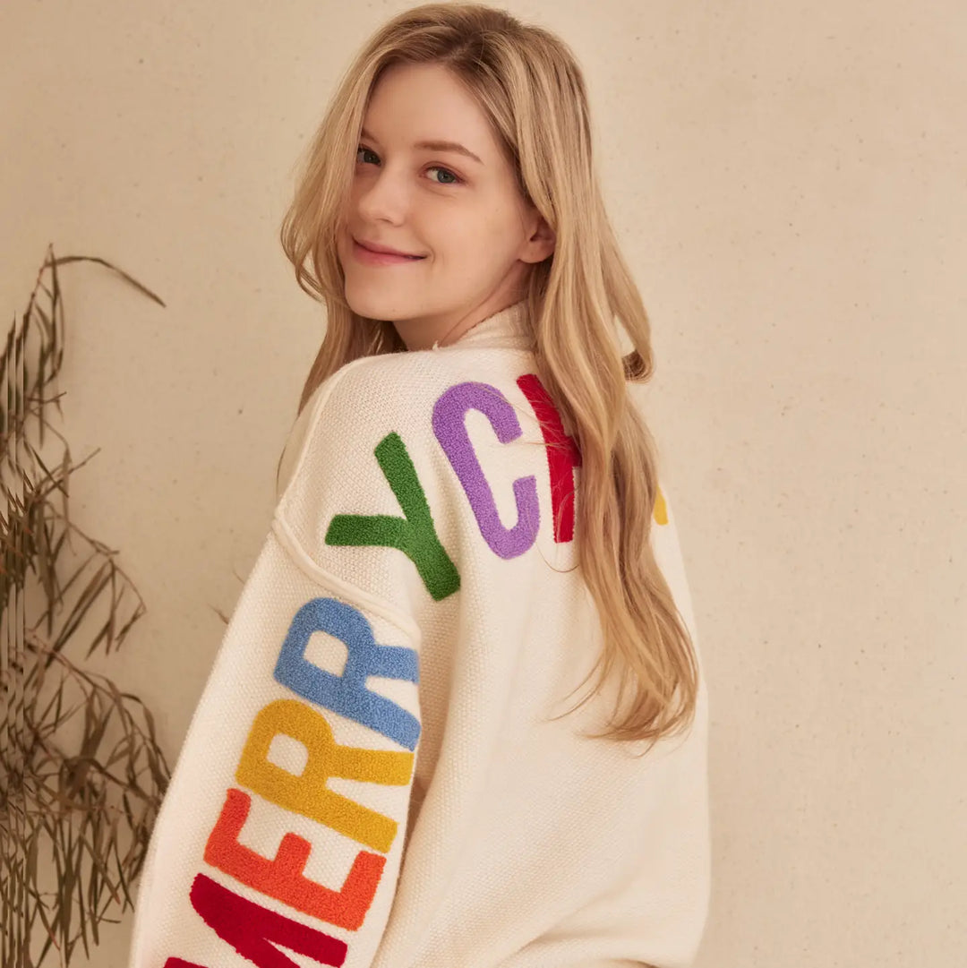 Oversize Christmas Sweater with Lettering