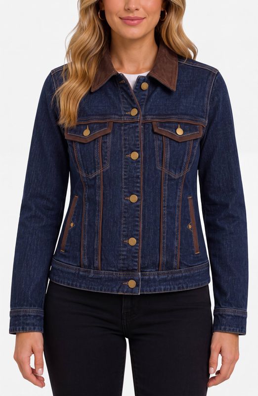 Classic Trucker Jacket w/Velvet Detailing