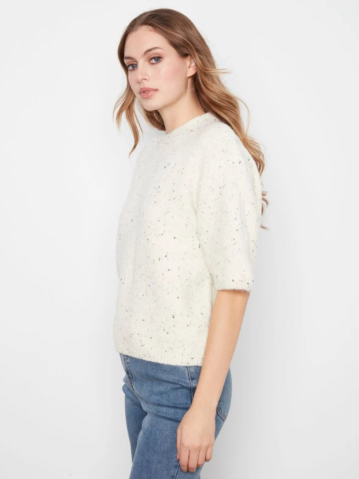 Elbow Sleeve Balloon Shape Sweater