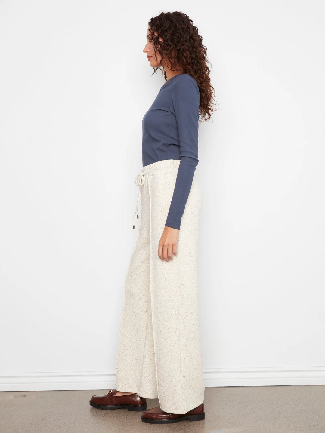 Wide Leg Pin Tuck Pants With Elasticated Waist