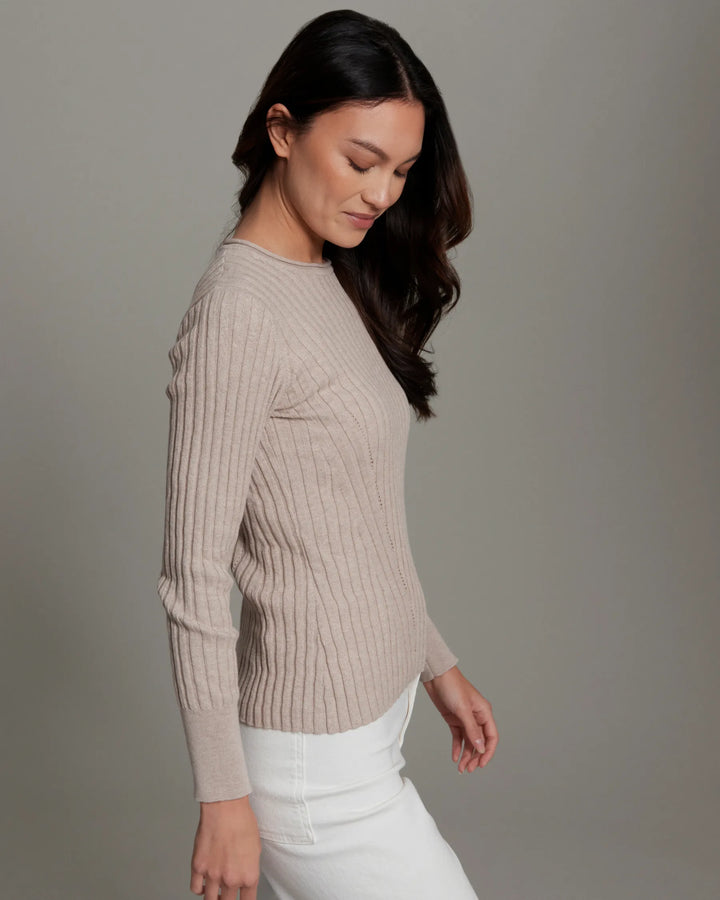 Cotton Cashmere Blaire Rib Crew Neck