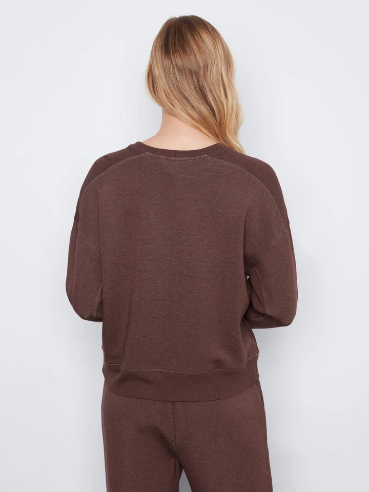 Crewneck Soft Scuba Top in Espresso