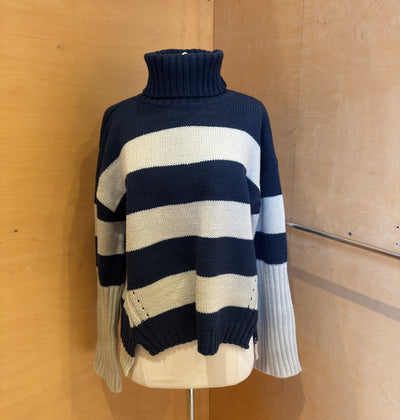 Stripe Turtleneck Sweater