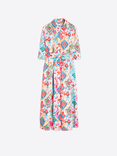 DRESS BRENDA IKAT MULTI ACUARELA