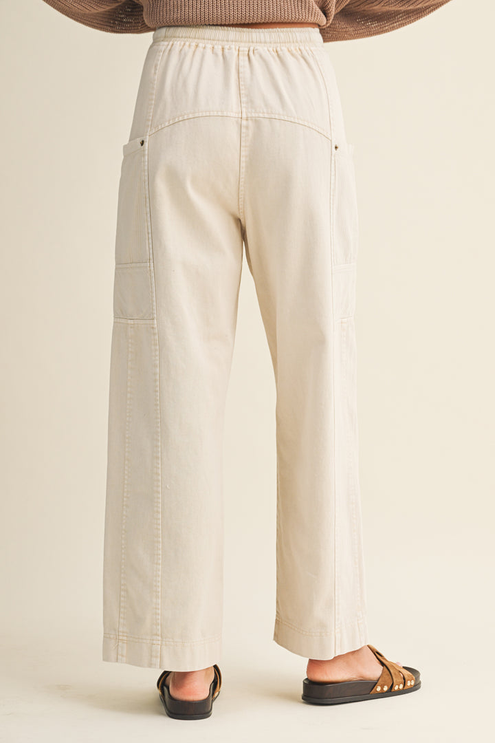 Side Pocket Wide Pants in Natural
