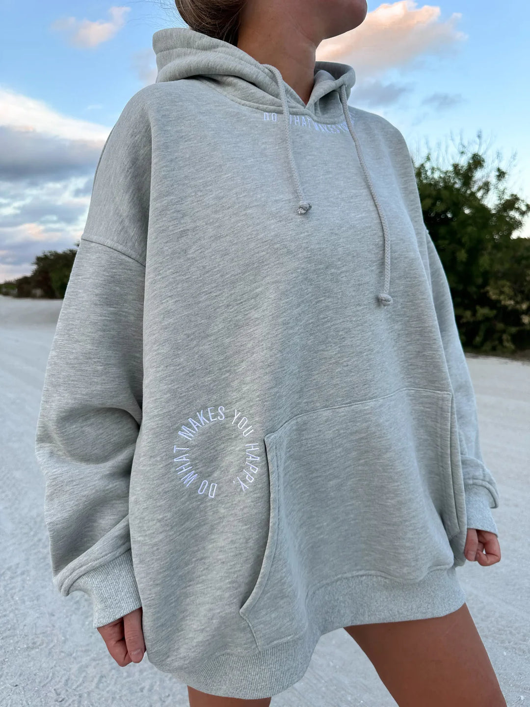 Do What Makes You Happy Embroidered Hoodie