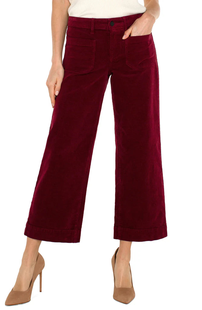 Corduroy Crop Wide leg w/pat