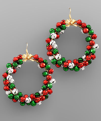 Christmas Bell Circle Earrings