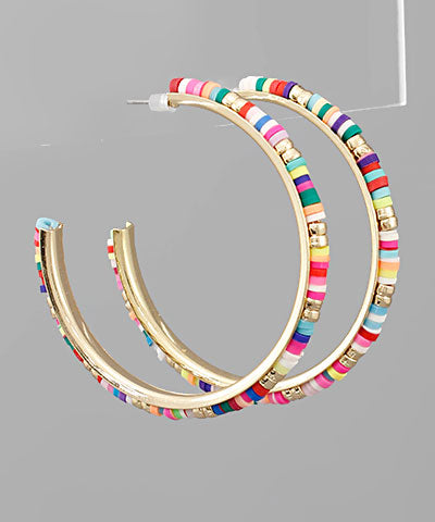 Beaded Hoop Earrings