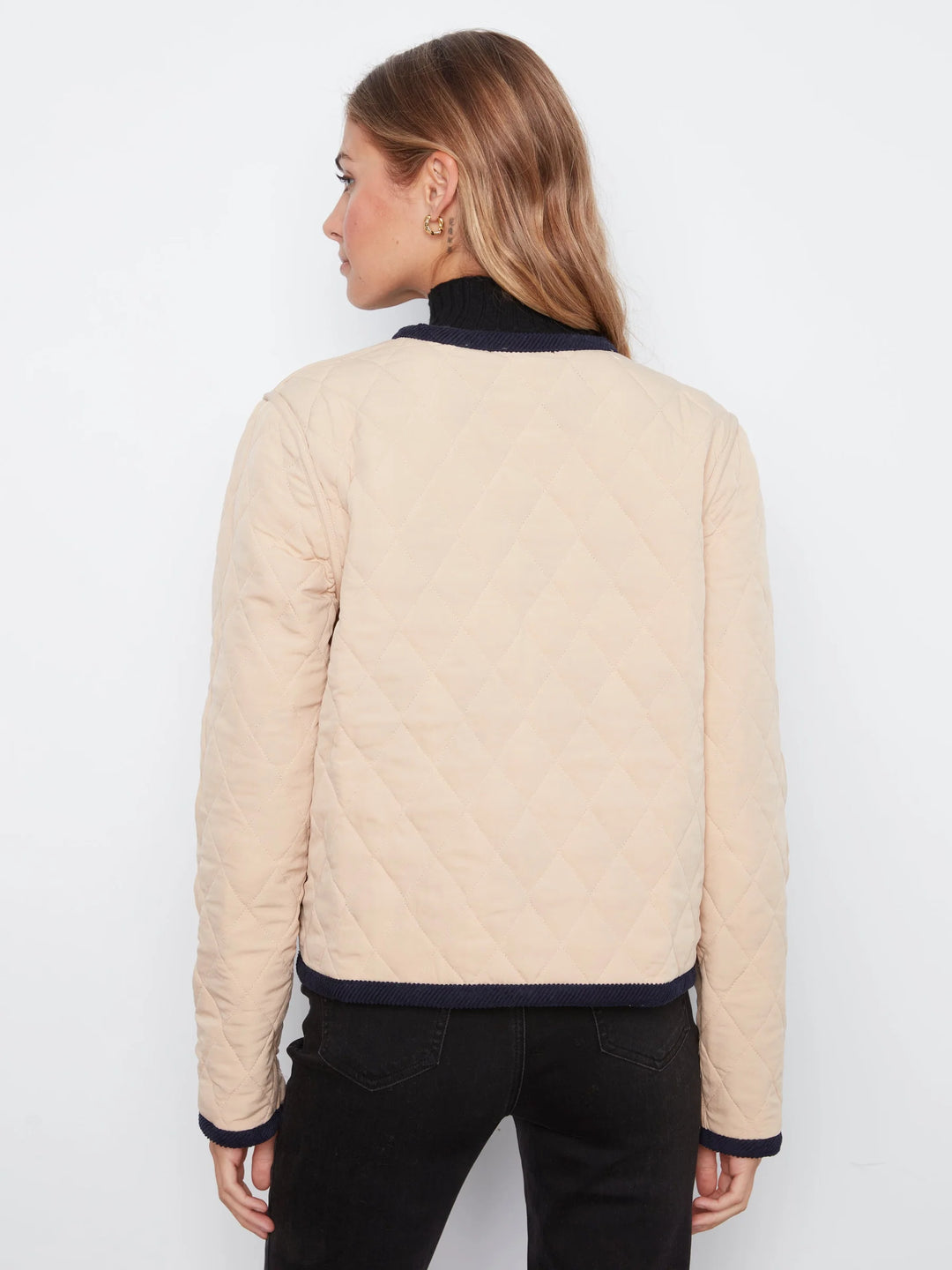 Embroidered Puffer With Edge Binding