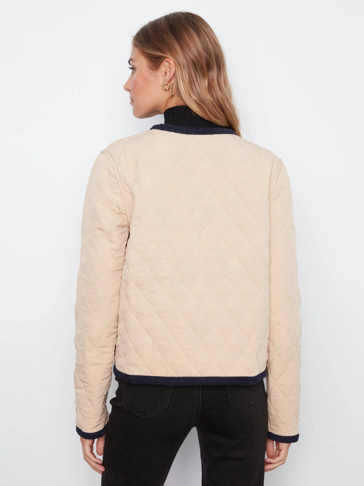 Embroidered Puffer With Edge Binding