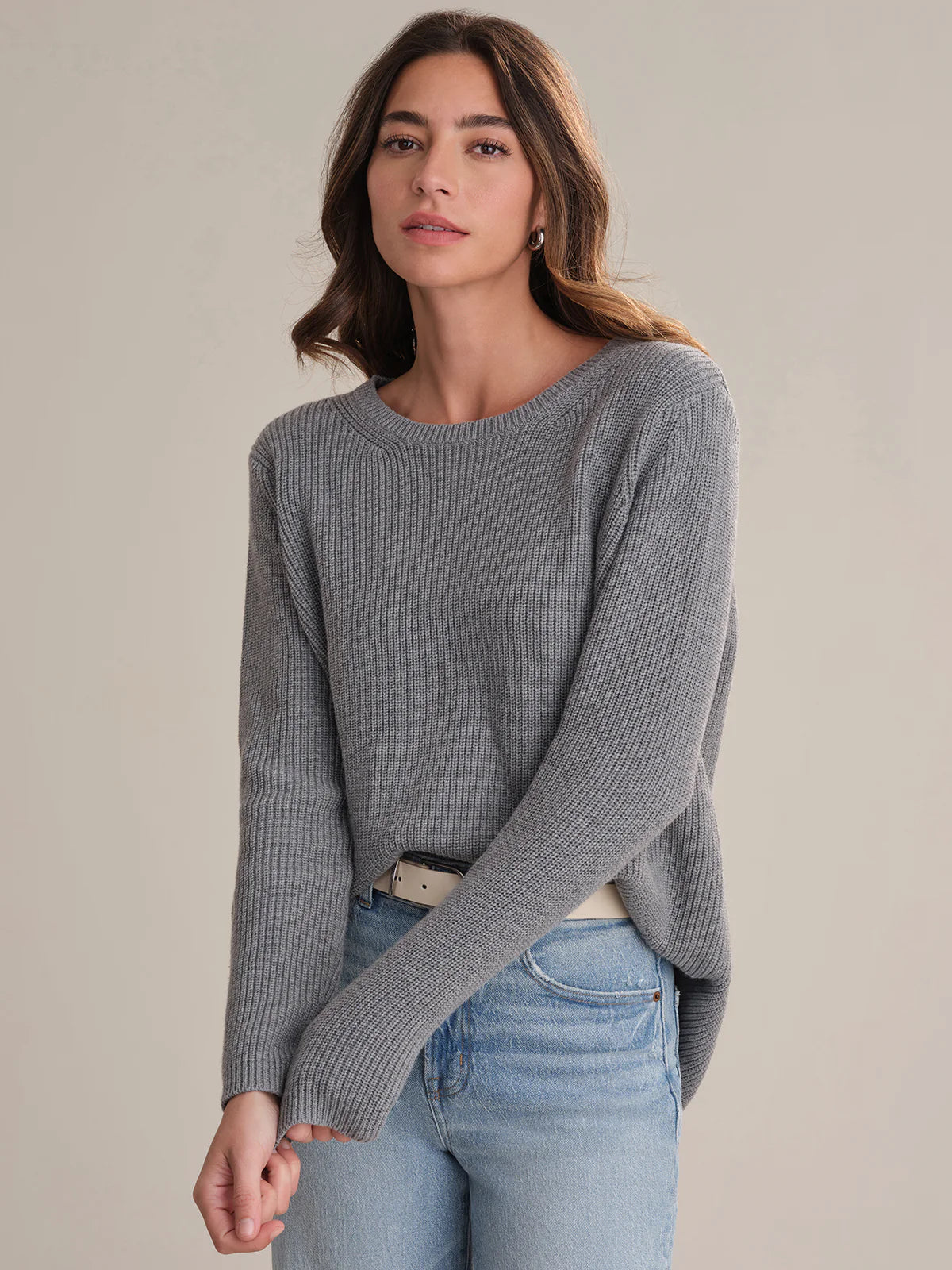 Emma Crewneck Shaker Sweater