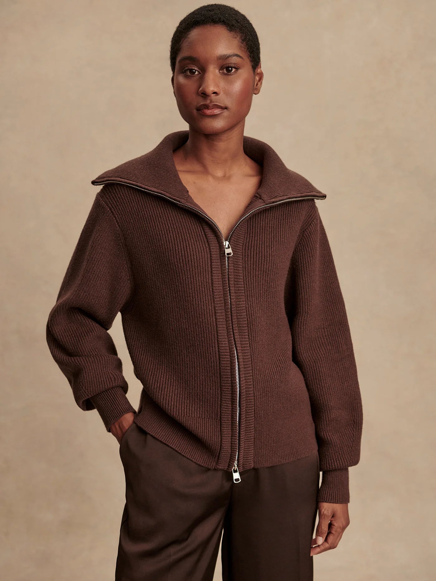 Enrico Knit Jacket in Silver Birch