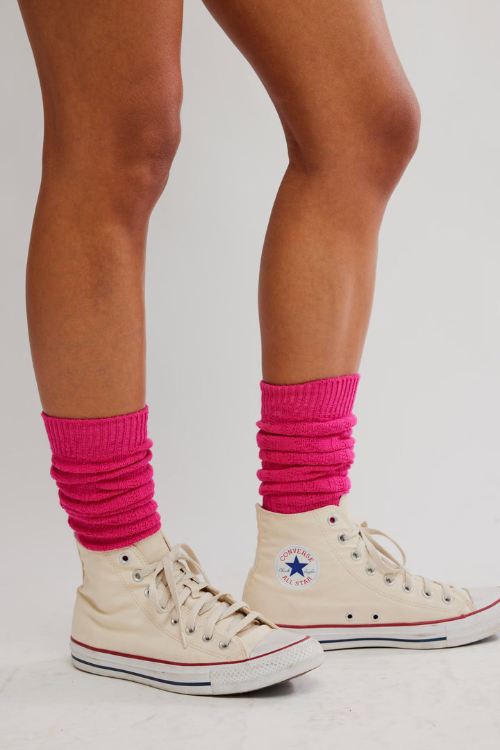 Essential Knee High Sock in Neon Rose