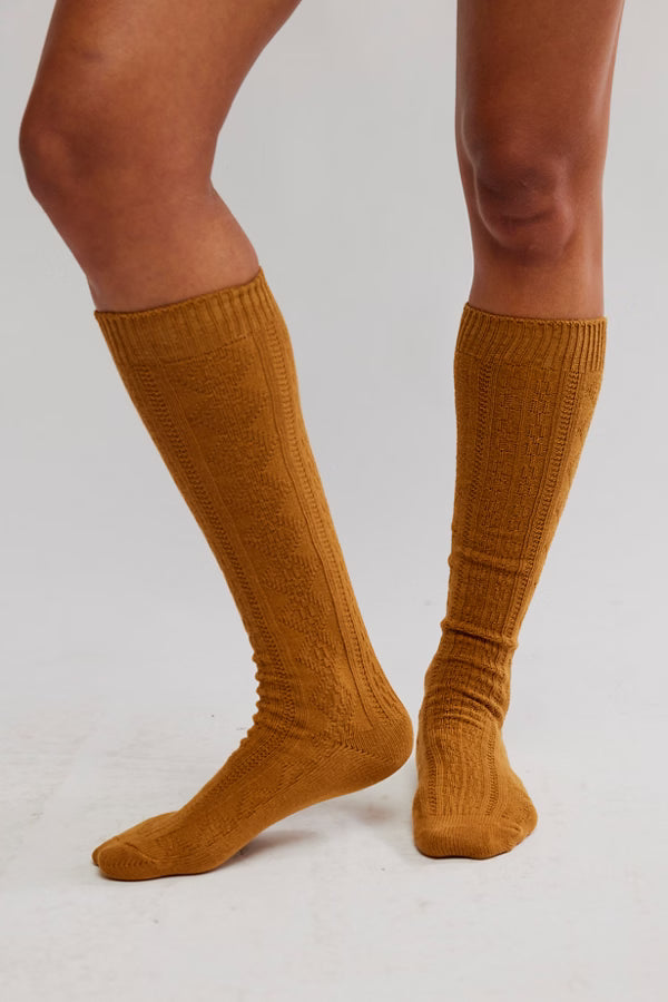 Essential Knee High Sock in Ochre