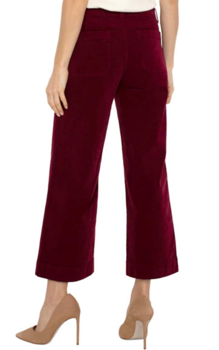 Corduroy Crop Wide leg w/pat