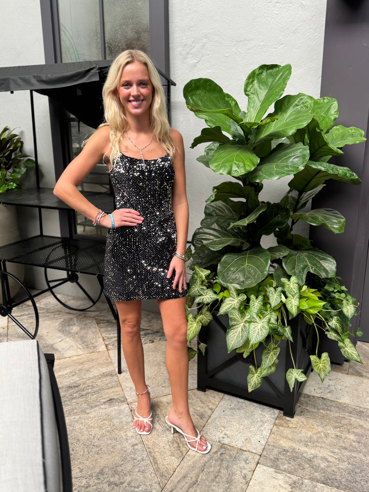 Sequin Dress W Strap