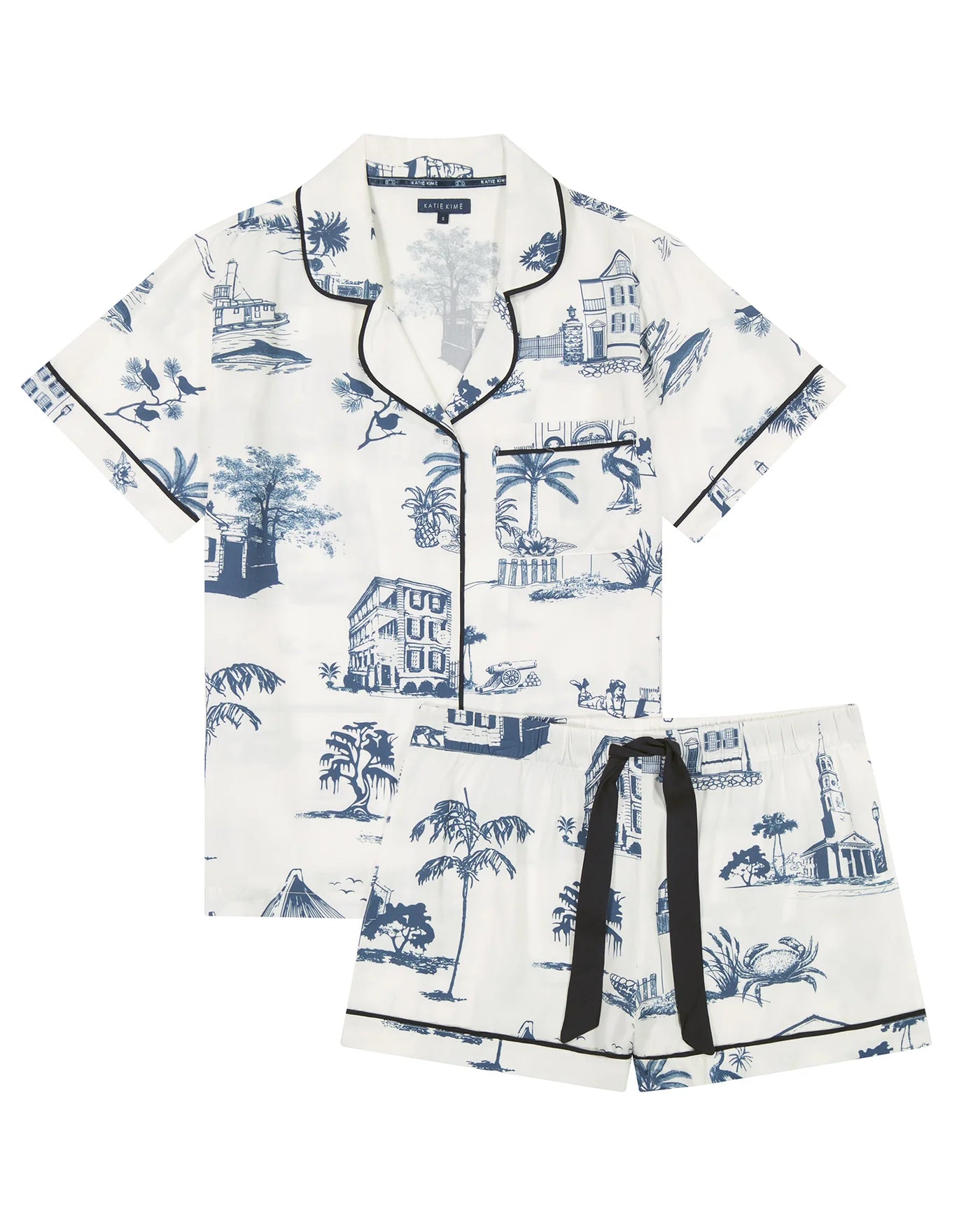 Charleston Toile Pajama Shorts Set