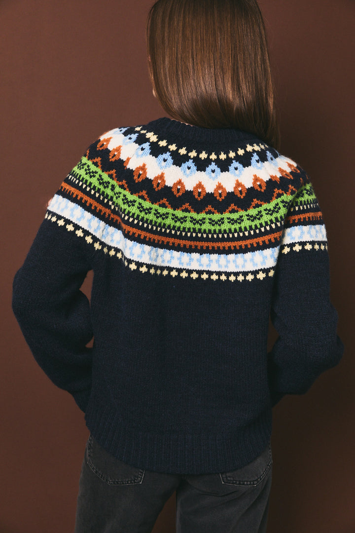 Faire Isle Graphic Long Sleeve Sweater