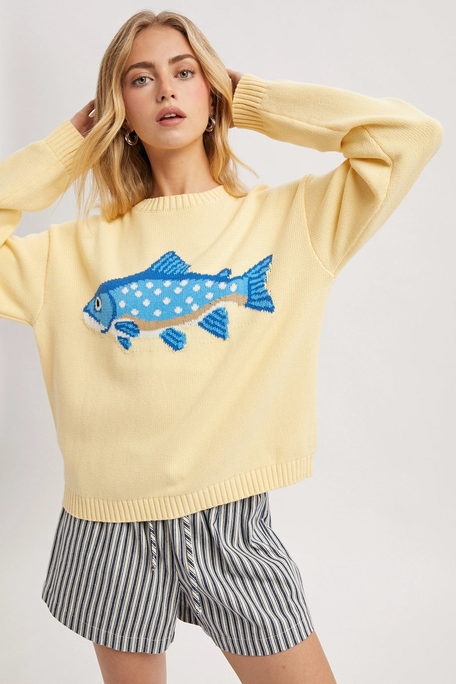 Fish Sweater in Lemon